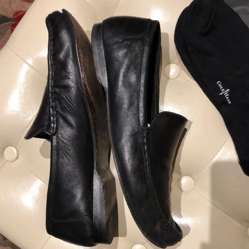 Cole Haan genuine leather black loafers slip on